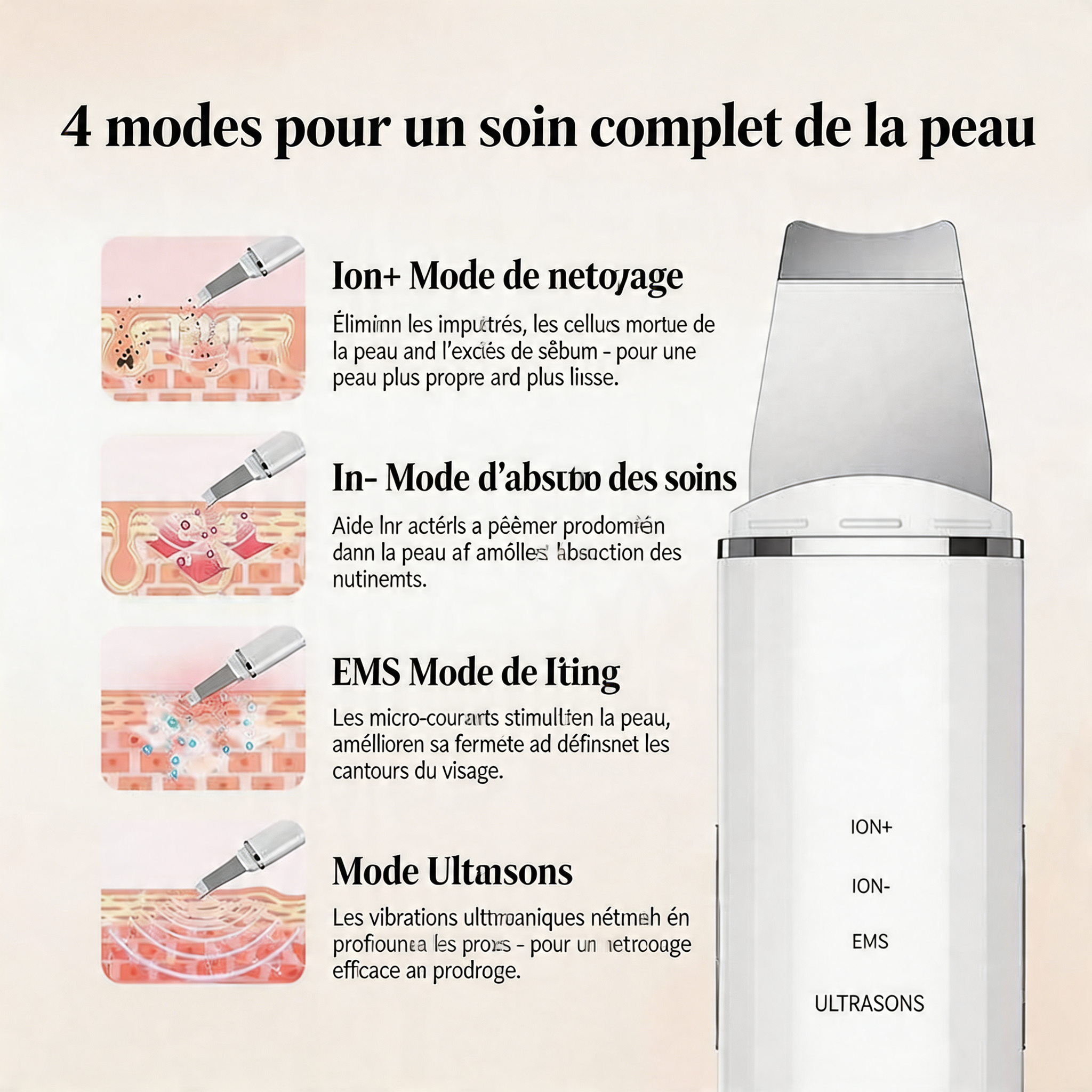 Nettoyeur de Peau Ultrasonique